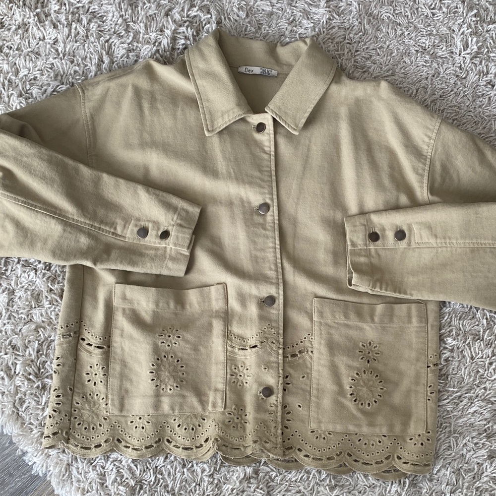 Dex Tan Eyelet Jean Jacket